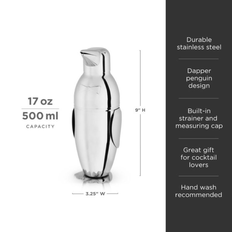 Viski® Penguin Cocktail Shaker 4