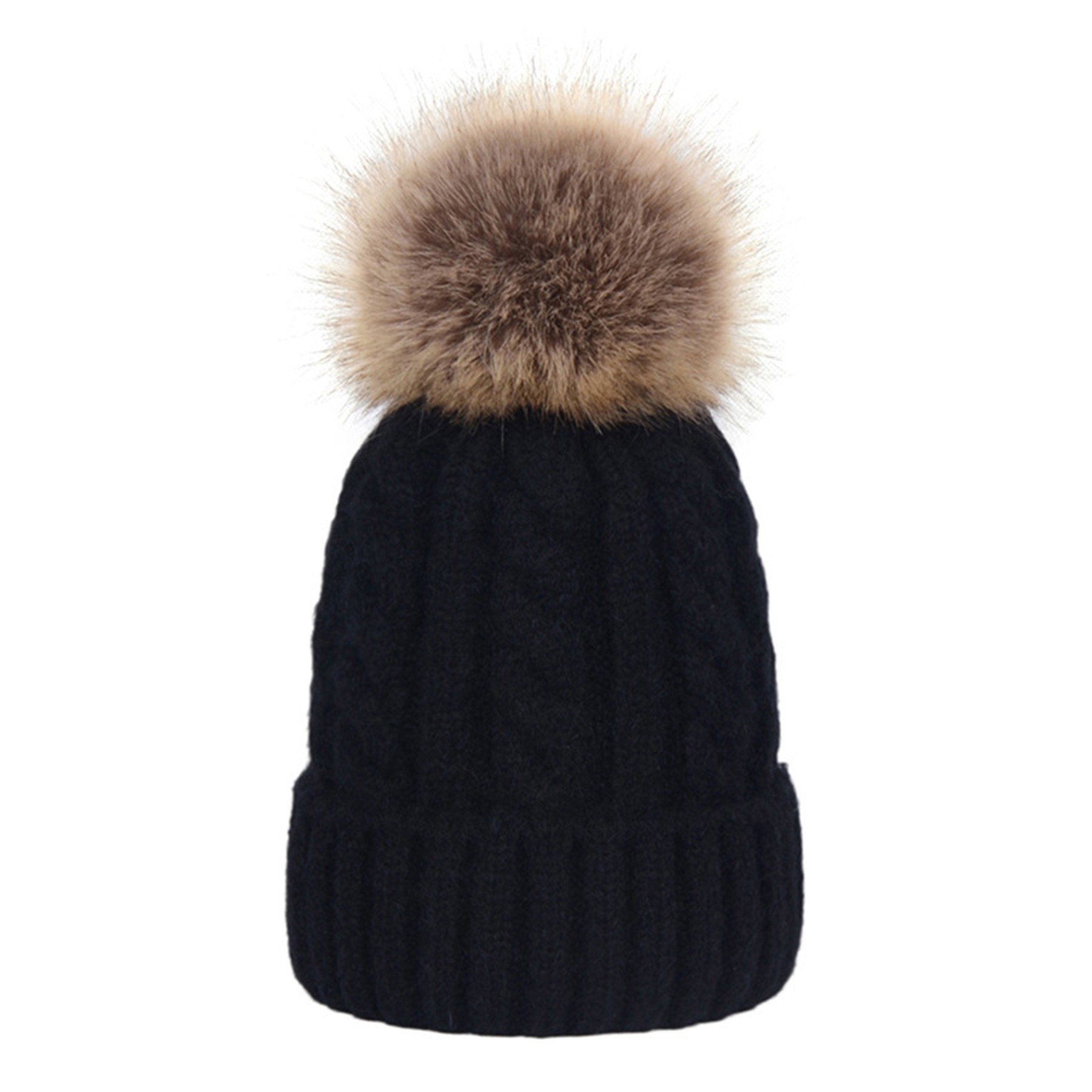 Women Pom Pom Skull Cap Beanies 2