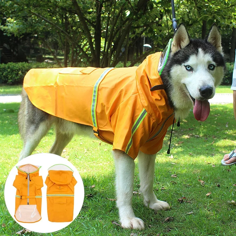 Raincoats for Large Dogs with Reflective Strip Rain 8