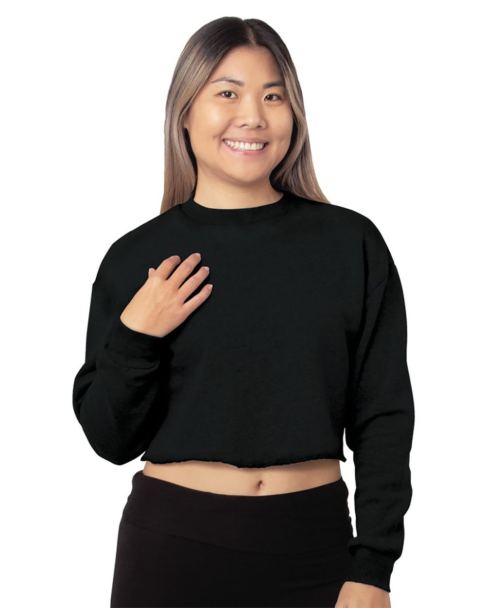 Women's USA Made Cropped Crewneck Sweatshirt - 7725 3