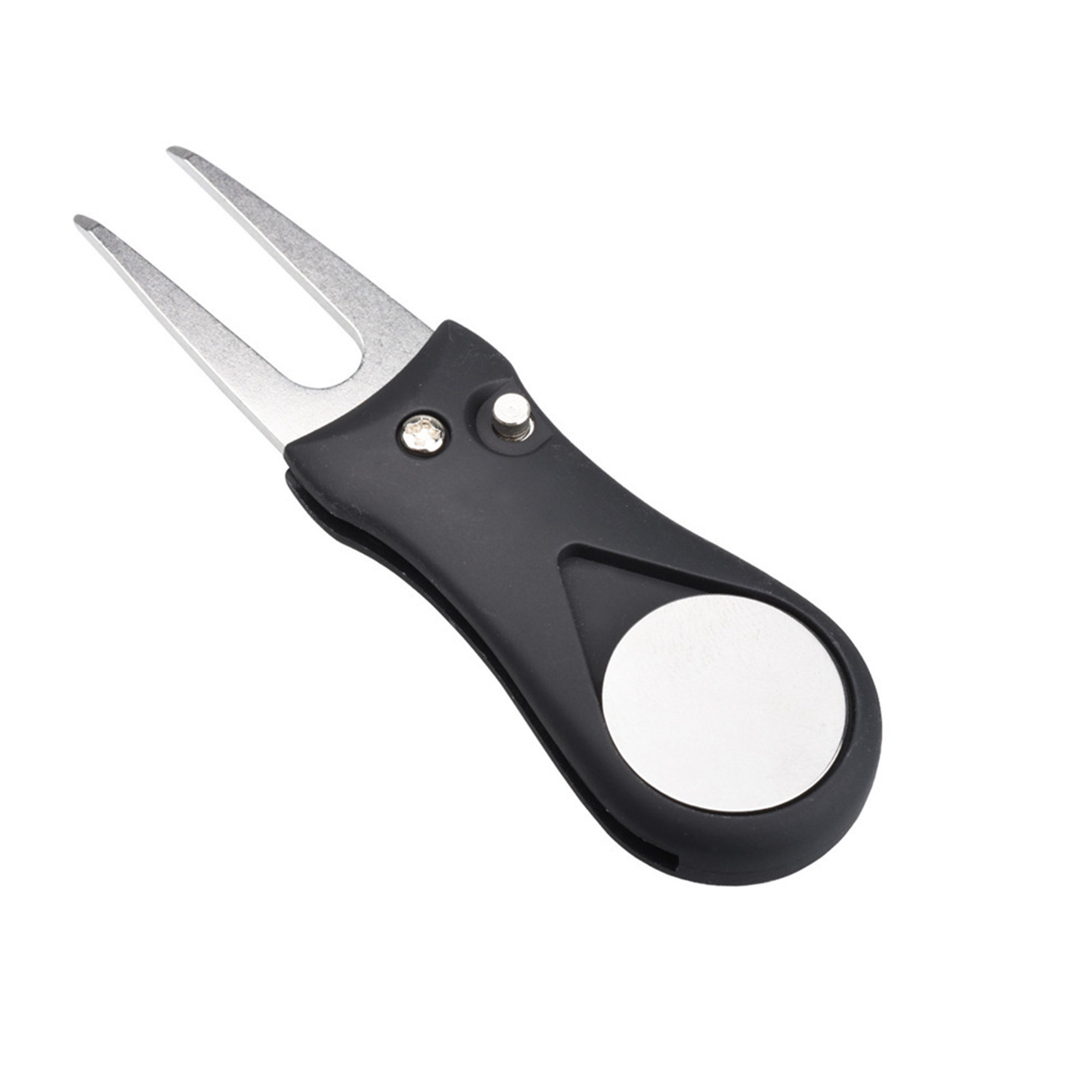 Foldable Golf Divot Tool With Plastic Handle Steel Fork 4.3" X 1" 4