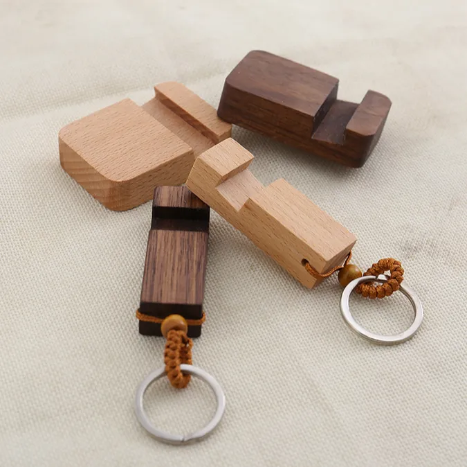 Wood Phone Stand With Key Chain 3