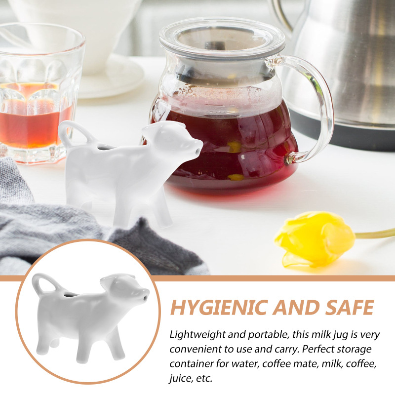 50ML White Cows Sauce Pitcher 3