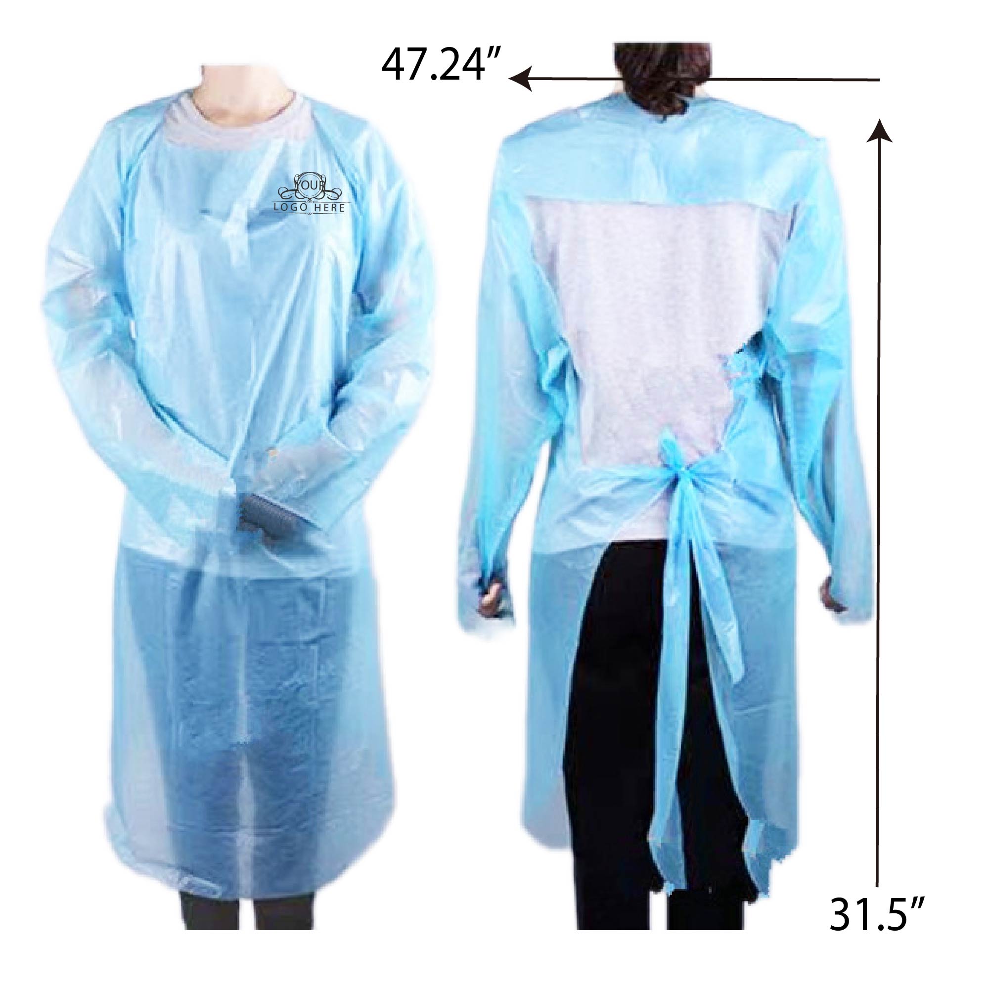 Disposable CPE Plastic Isolation Gown 2