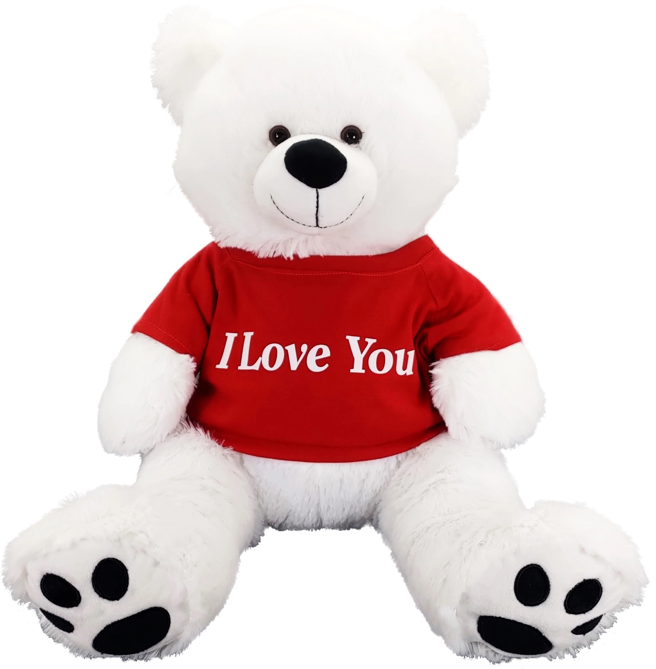 20" Large White Bear - Embroidered Paw 1