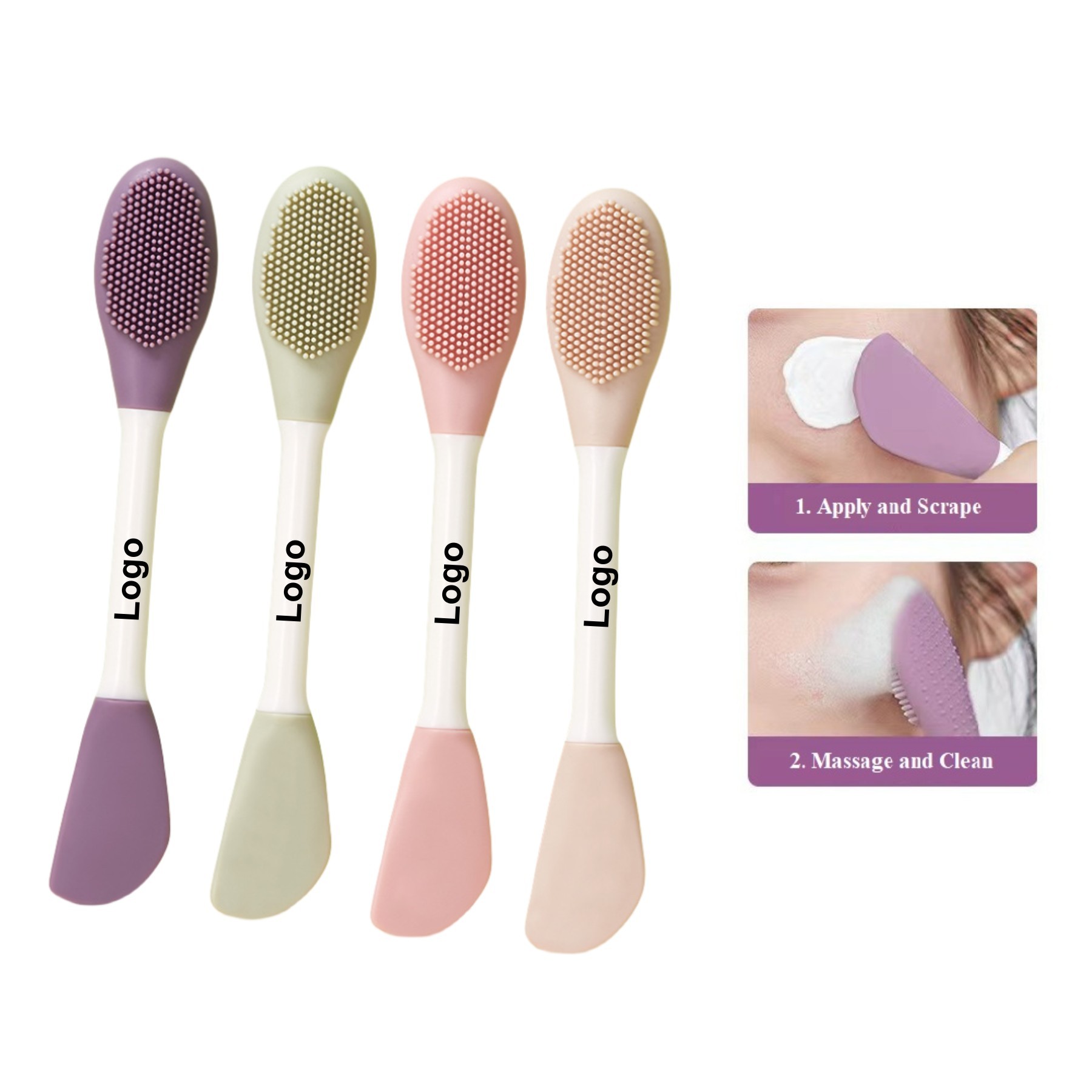 Double-Sided Silicone Facial Mask Brushes