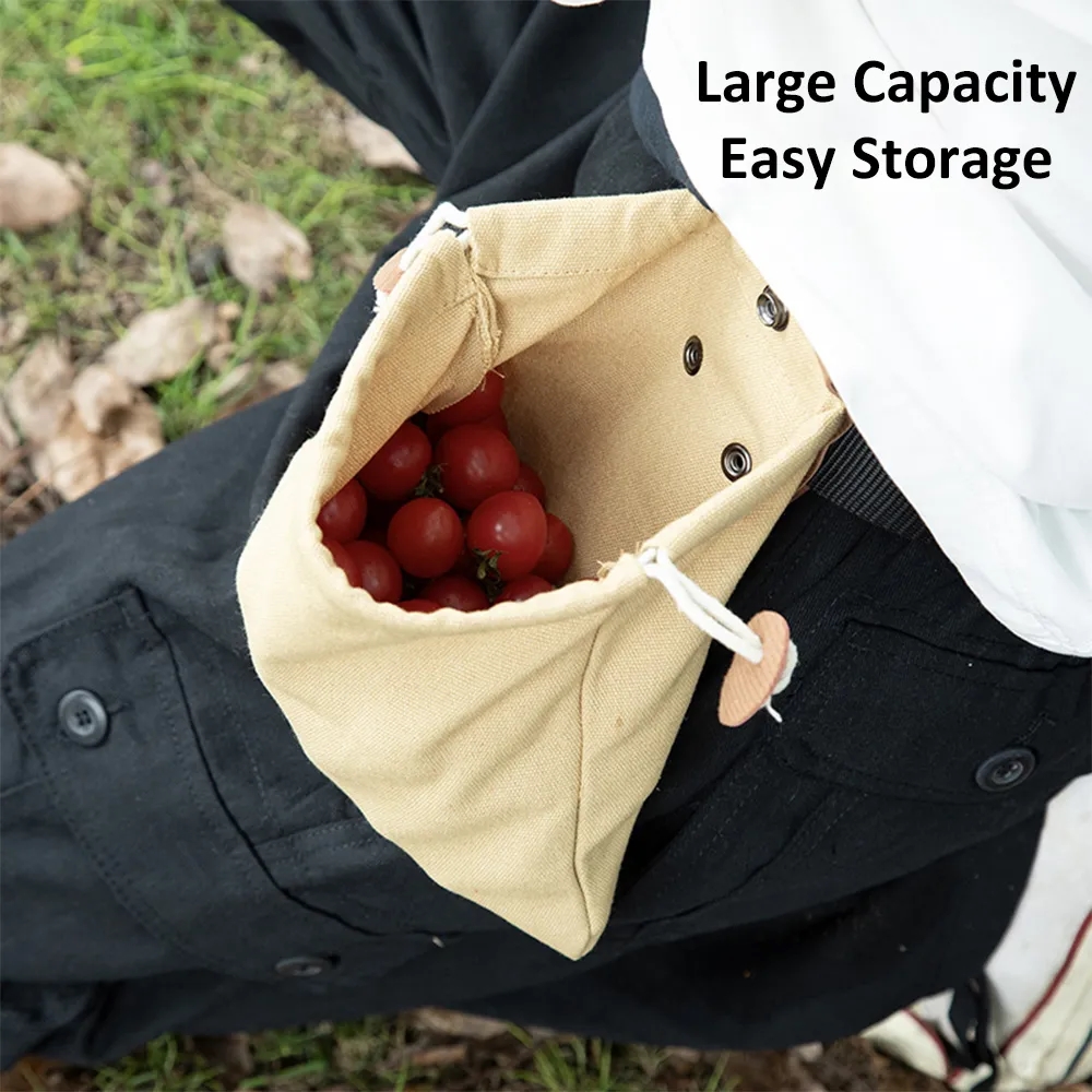 Collapsible Waxed Canvas Foraging Pouch 5