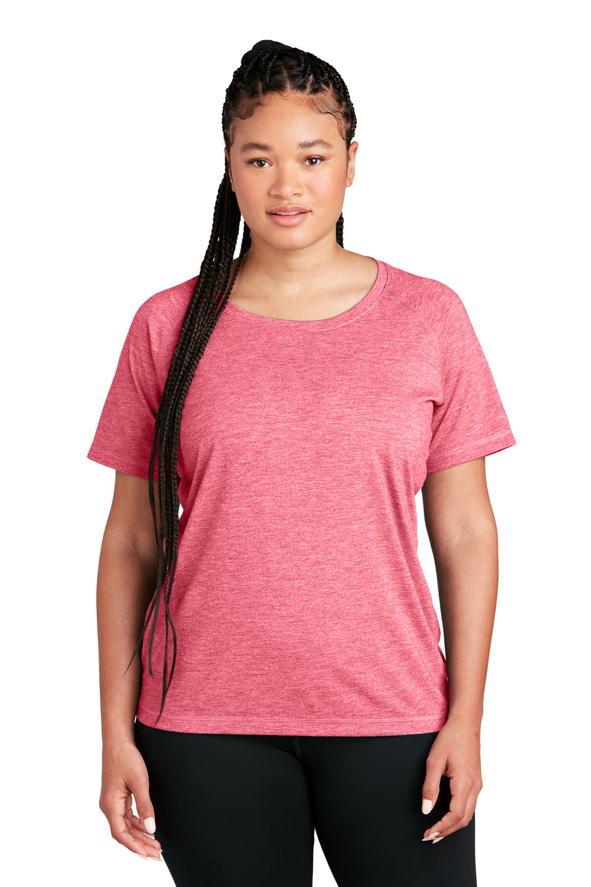Sport-Tek Women's PosiCharge Tri-Blend Wicking Scoop Neck Raglan Tee. LST400 78