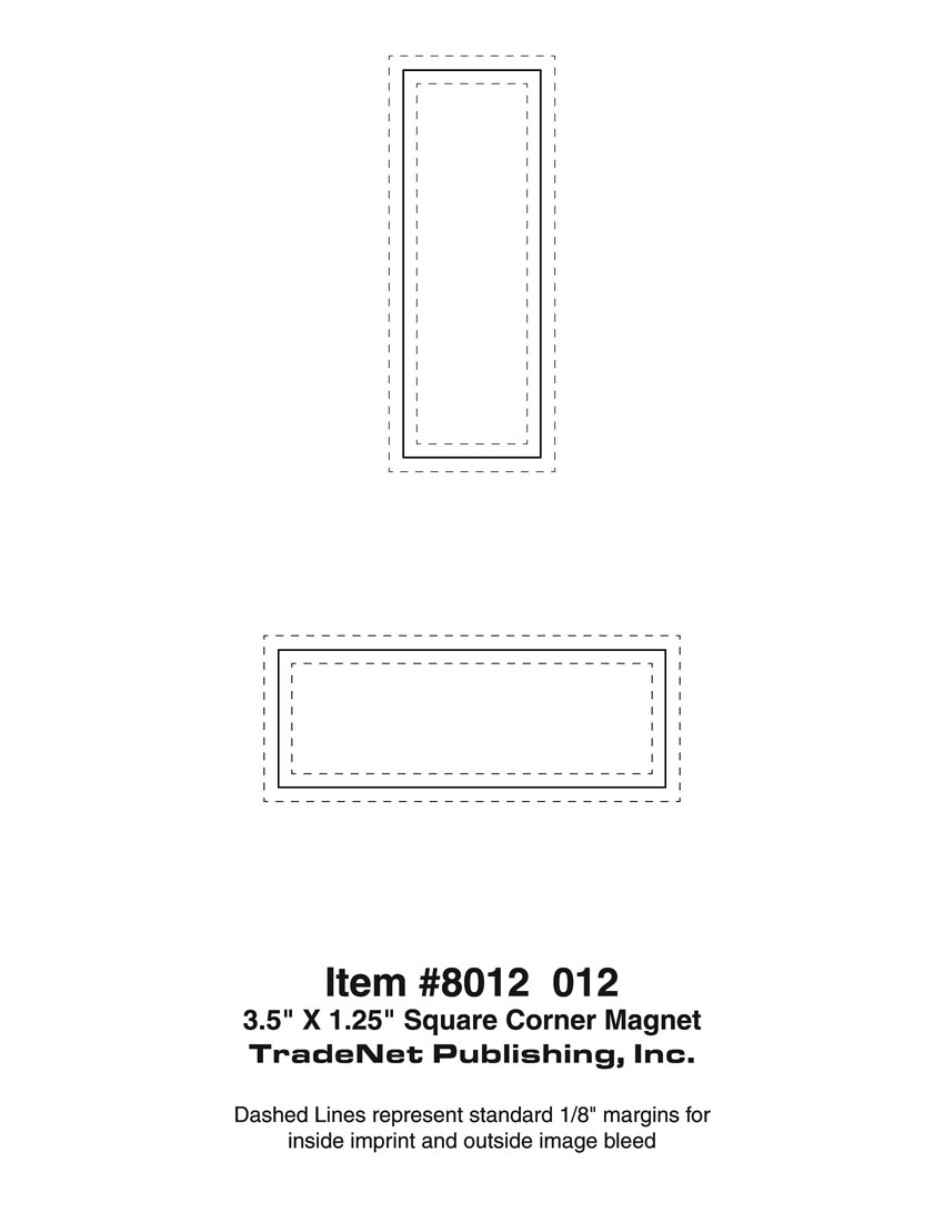 Magnet - 3.5x1.25 Square Corners - 25 Mil. 3
