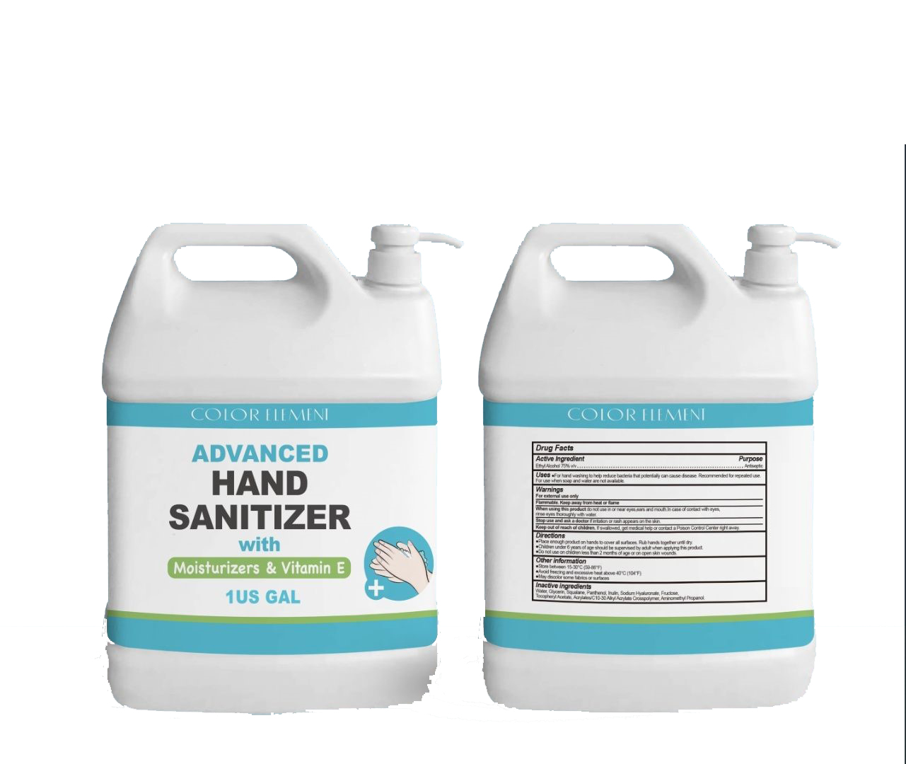 1 Gallon Hand Sanitizer Big Square Body with Pump - 75% Alcohol 1