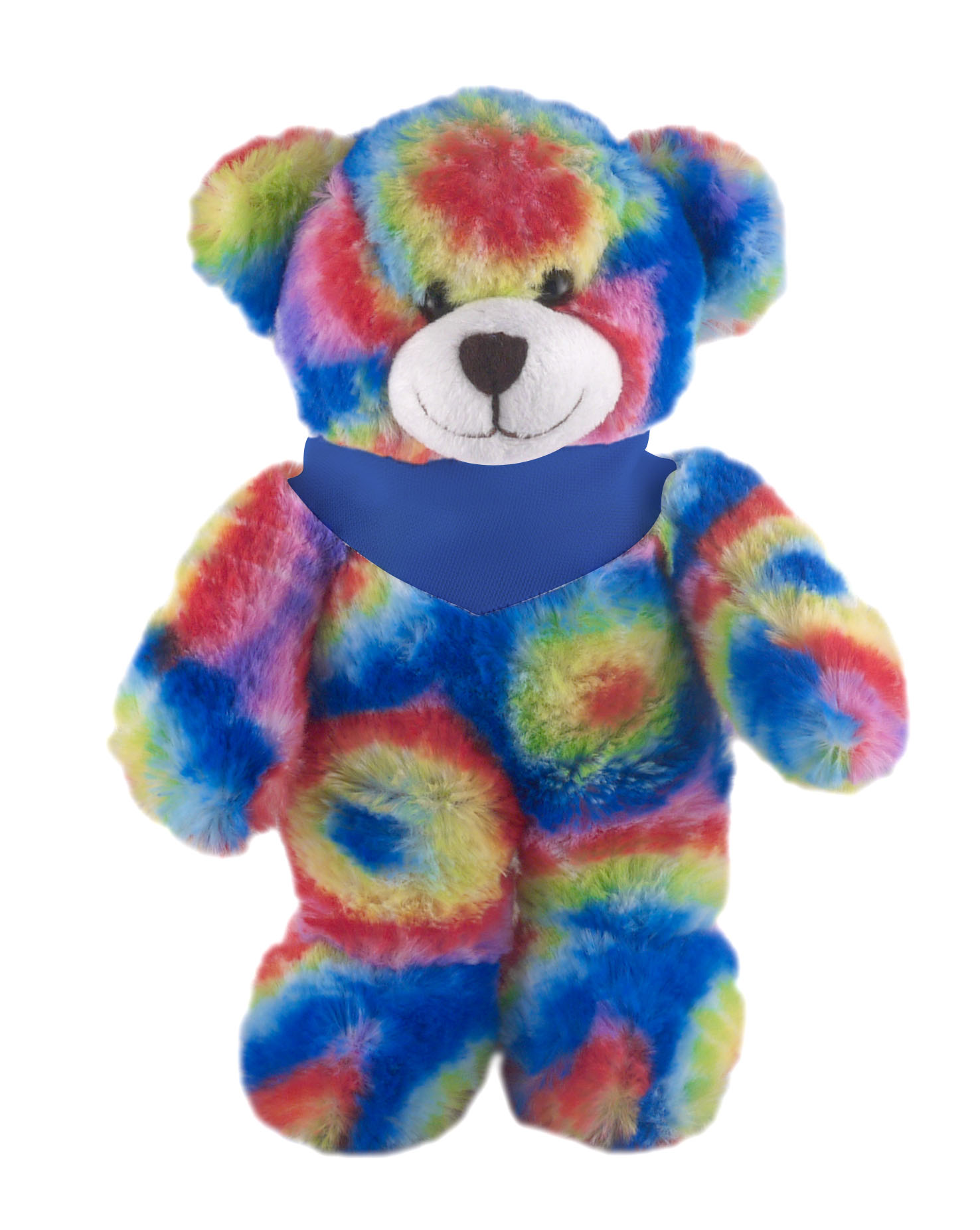 Soft Plush Stuffed Tie Dye Bear with Bandana 1
