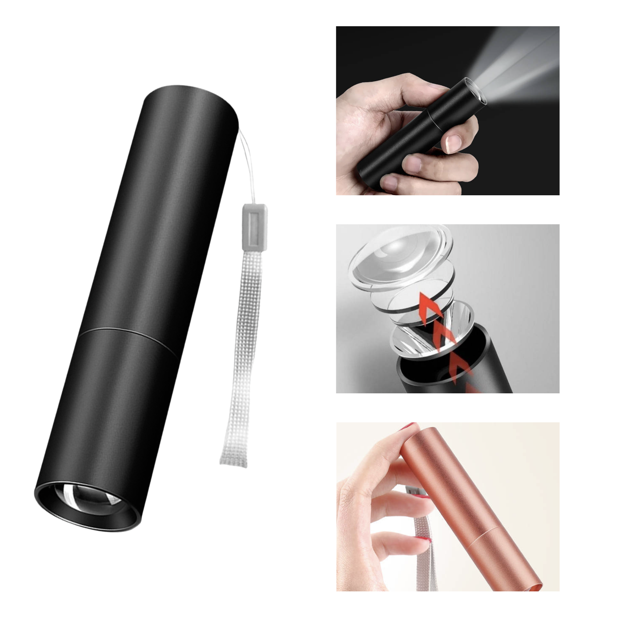 MOQ 10 PCS Convenient Portable Adjustable Flashlight 5
