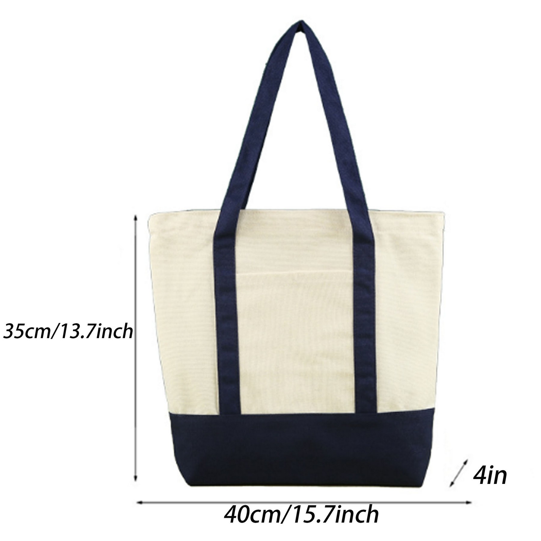 Canvas Tote Bag With Pockets, custom tote bag with logo imprint 3