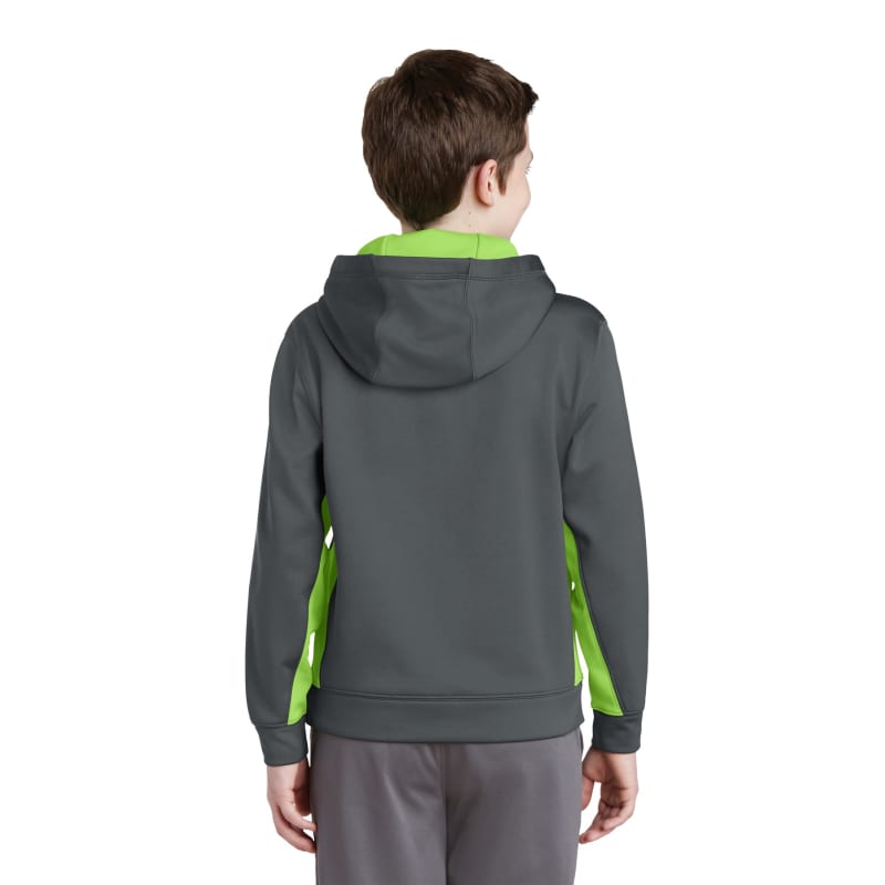 Sport-Tek Youth Sport-Wick Fleece Colorblock Hooded Pullover. 15