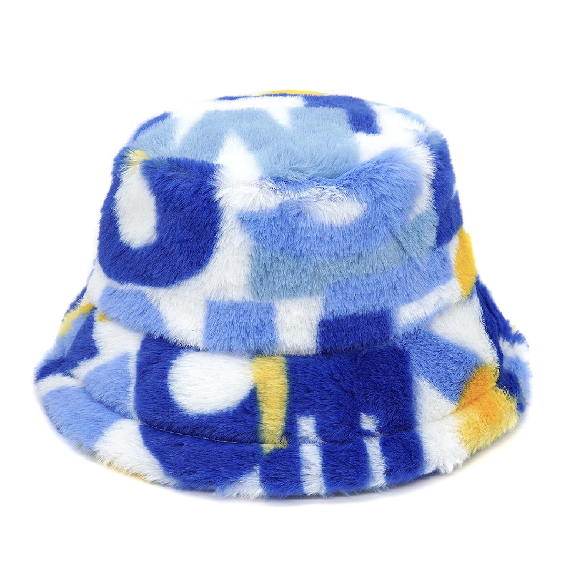 Color Block Fuzzy Bucket Hat 10