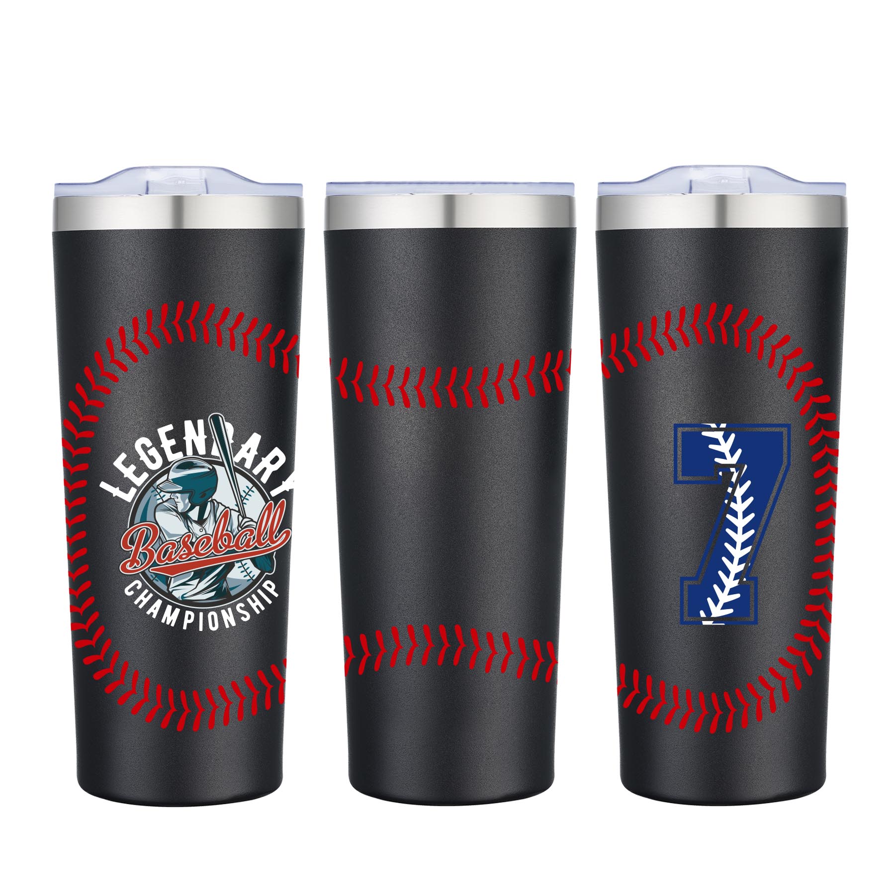 28 oz. Baseball Design Double Wall Stainless Steel Vacuum Tumbler Water Bottle 2