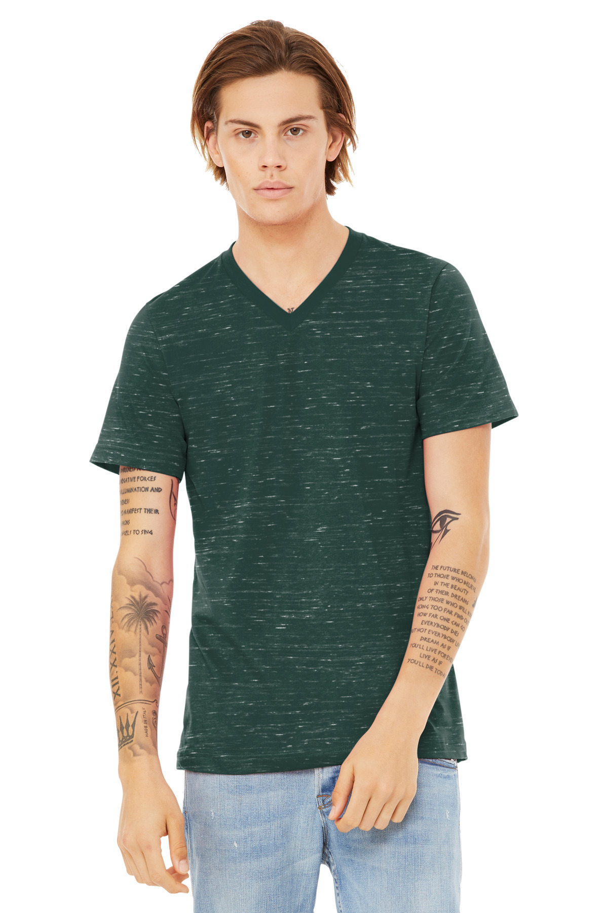 BELLA+CANVAS Unisex Textured Jersey V-Neck Tee BC3655 27