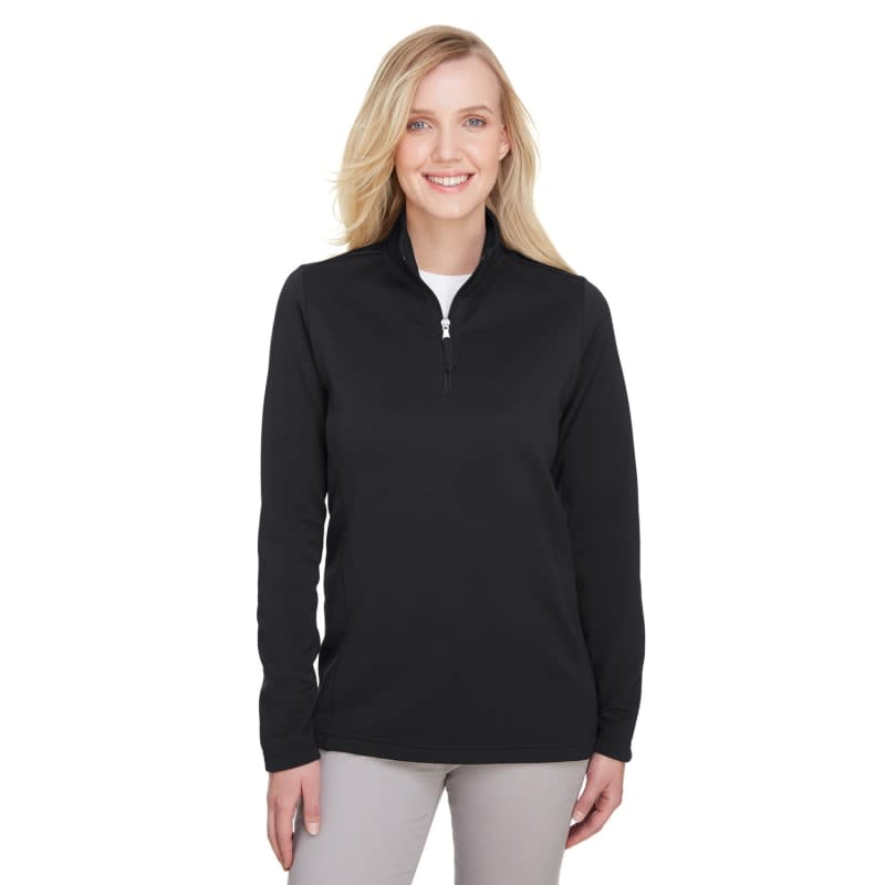 UltraClub Ladies' Coastal Pique Fleece Quarter-Zip 4