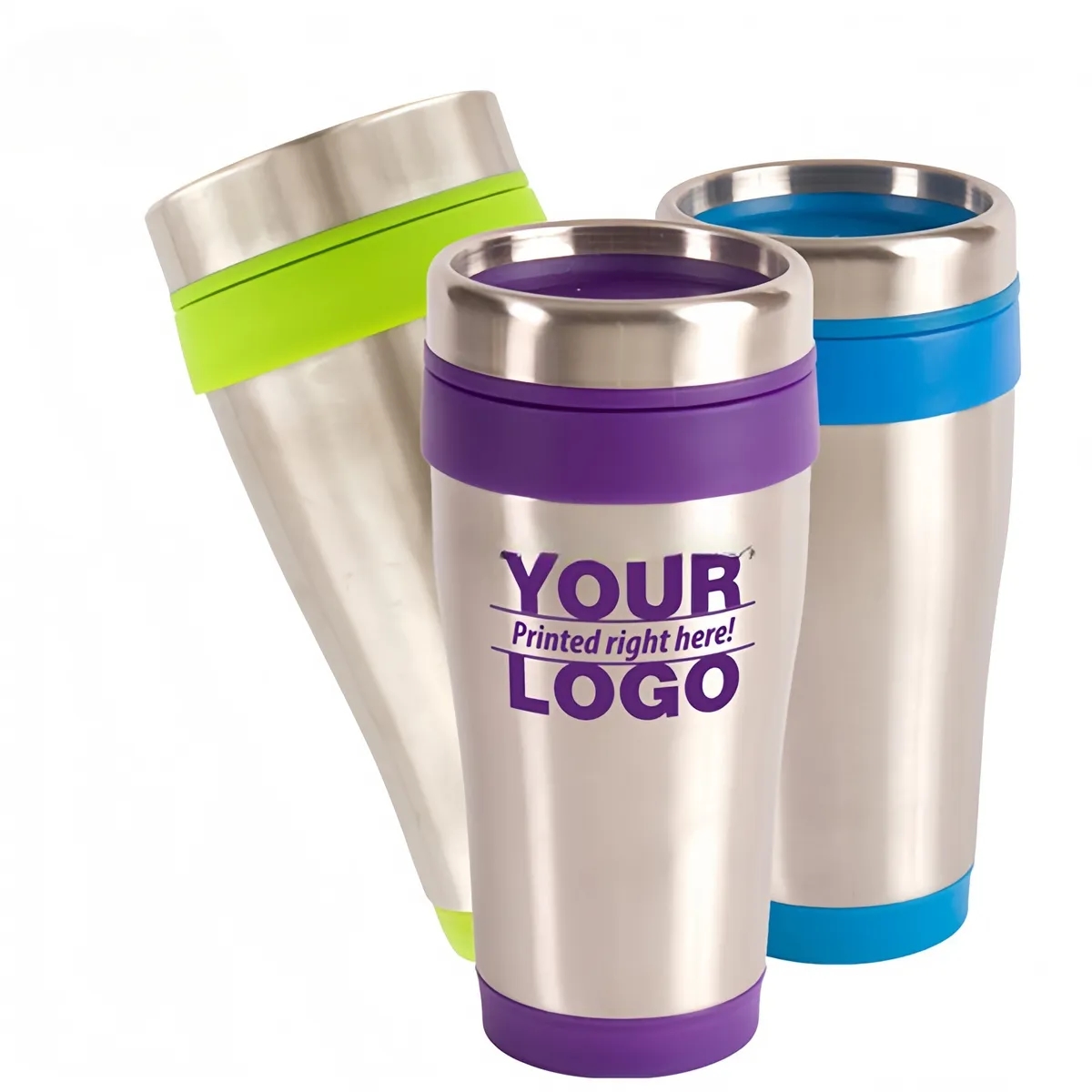 Steel Tumbler with Color Trim - 16 oz 2