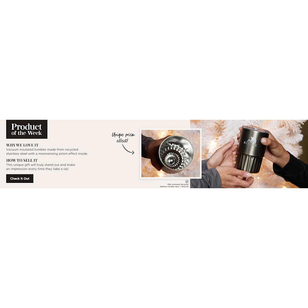 Elite Geometry Recycled Stainless Tumbler 16oz 57