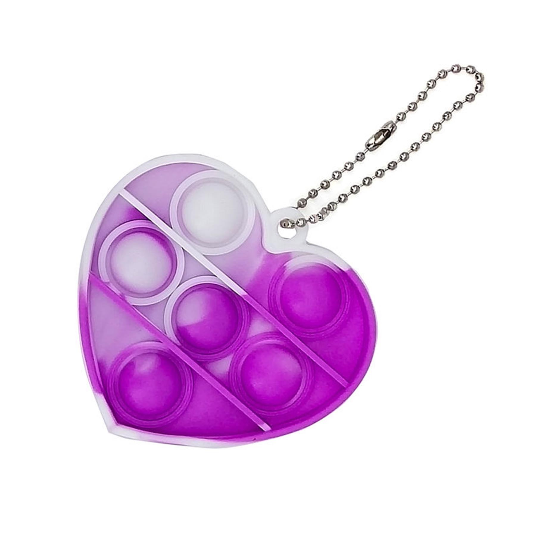 Heart-shaped Bubble Sensory Fidget Toy Keychain 6