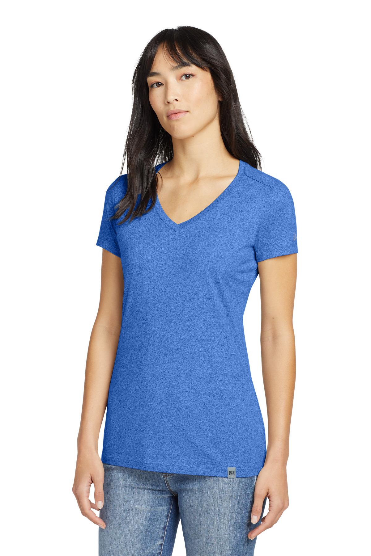 New Era Women's Heritage Blend V-Neck Tee. LNEA101 35