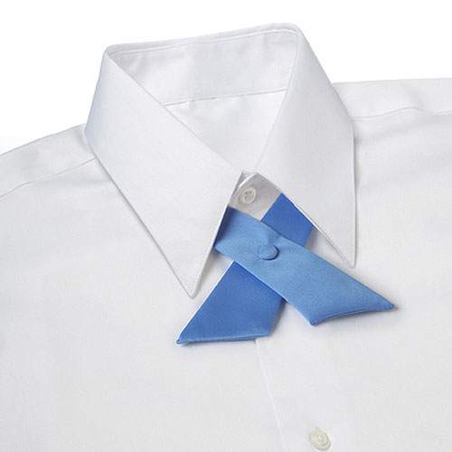 French Blue Polyester Satin Crossover Tie 2