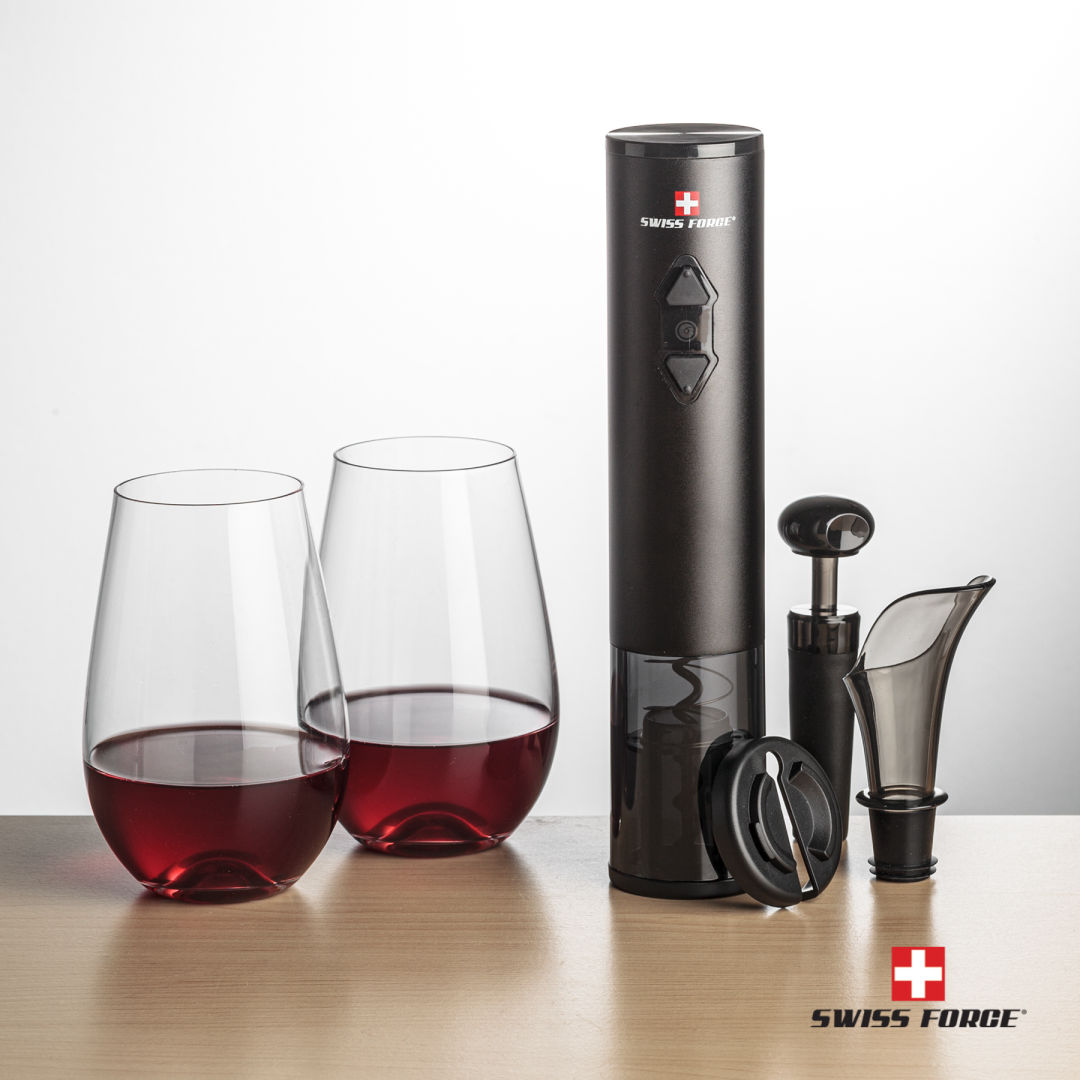 Swiss Force® Opener Set & Boston Stemless Wine 6