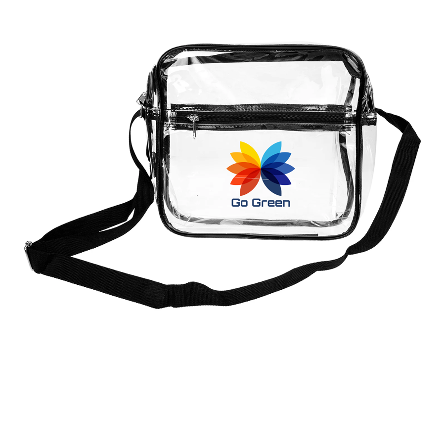 ClearPass Crossbody Bag w/ Front Zipper Pocket 10" x 2.5" 3