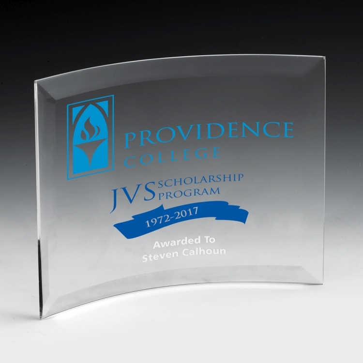 Laser Engraved Freestanding Curved Award (6"x 8"x 1/4") 4