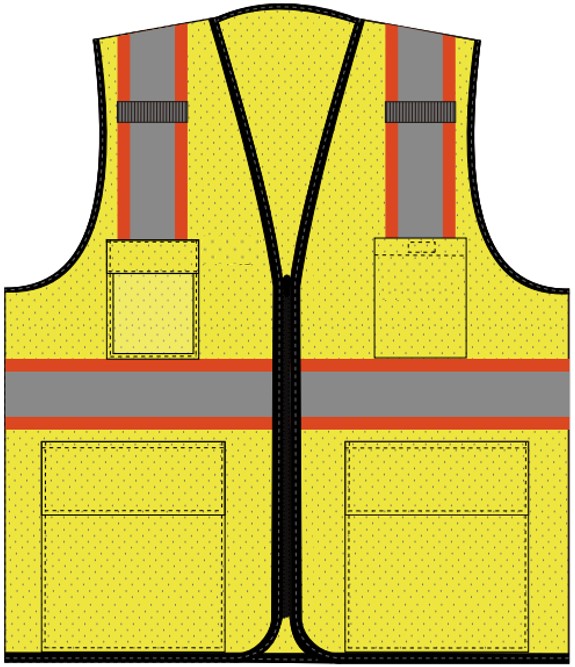 Safety Brite SB-43Z Class 2 Multi-Pocket Two-Tone Trim Mesh Vest 5
