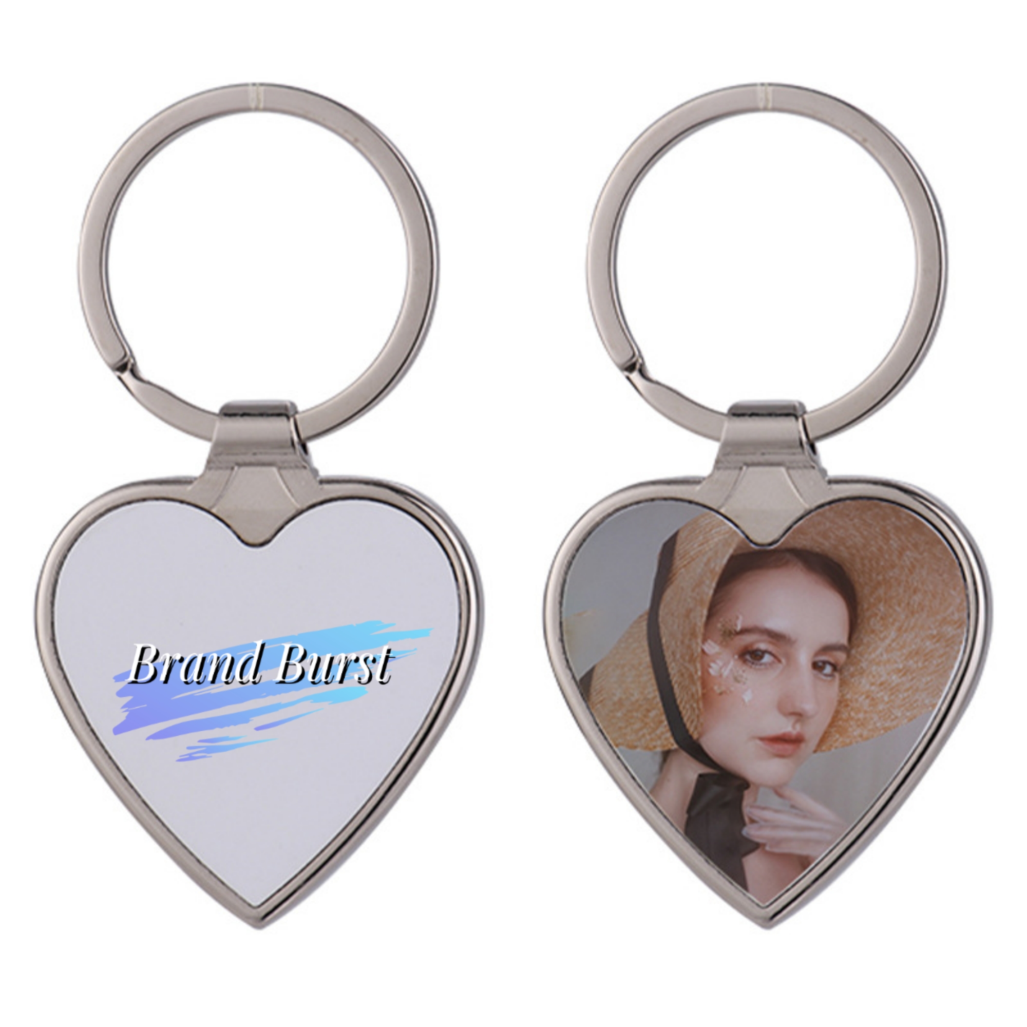 Metal Heat Transfer Keychain Heart