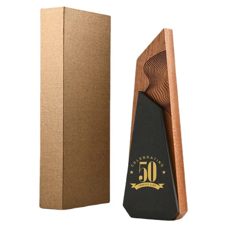 Solid Wood Crystal Trophy 7