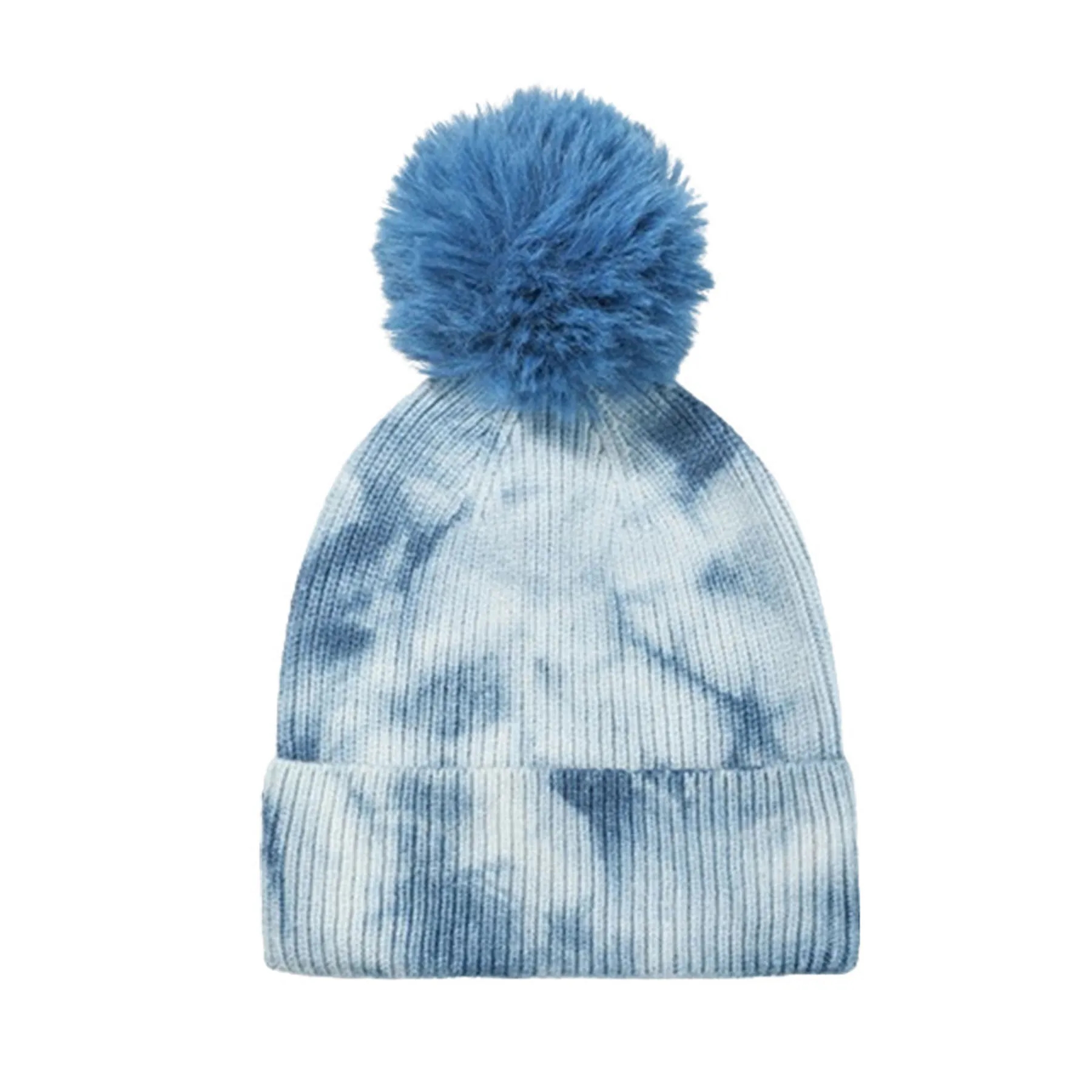 Tie-Dye Beanie with Fluffy Pom 7