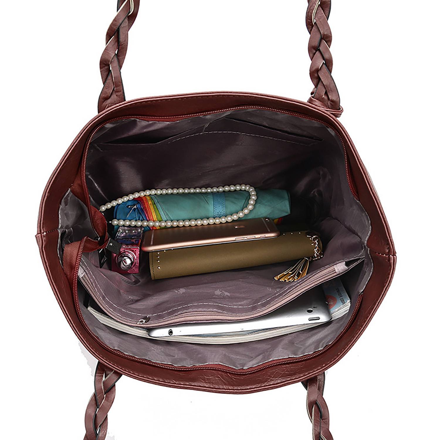 Large capacity tassel shoulder bag 1