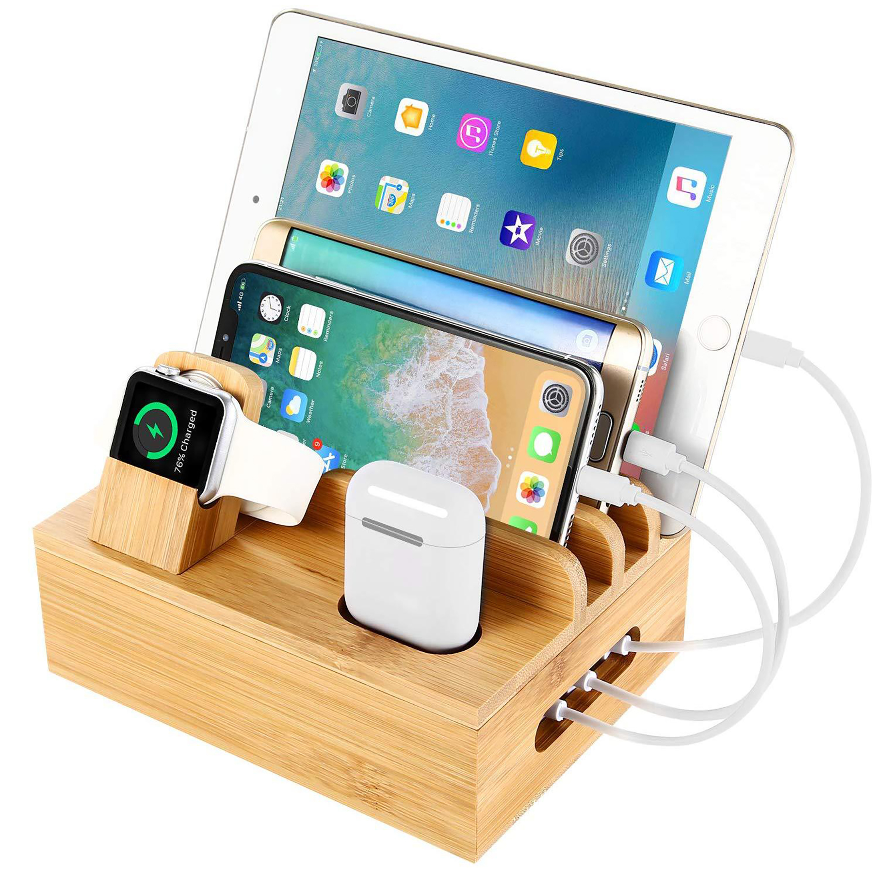 Bamboo PhoneCharging Stand 1