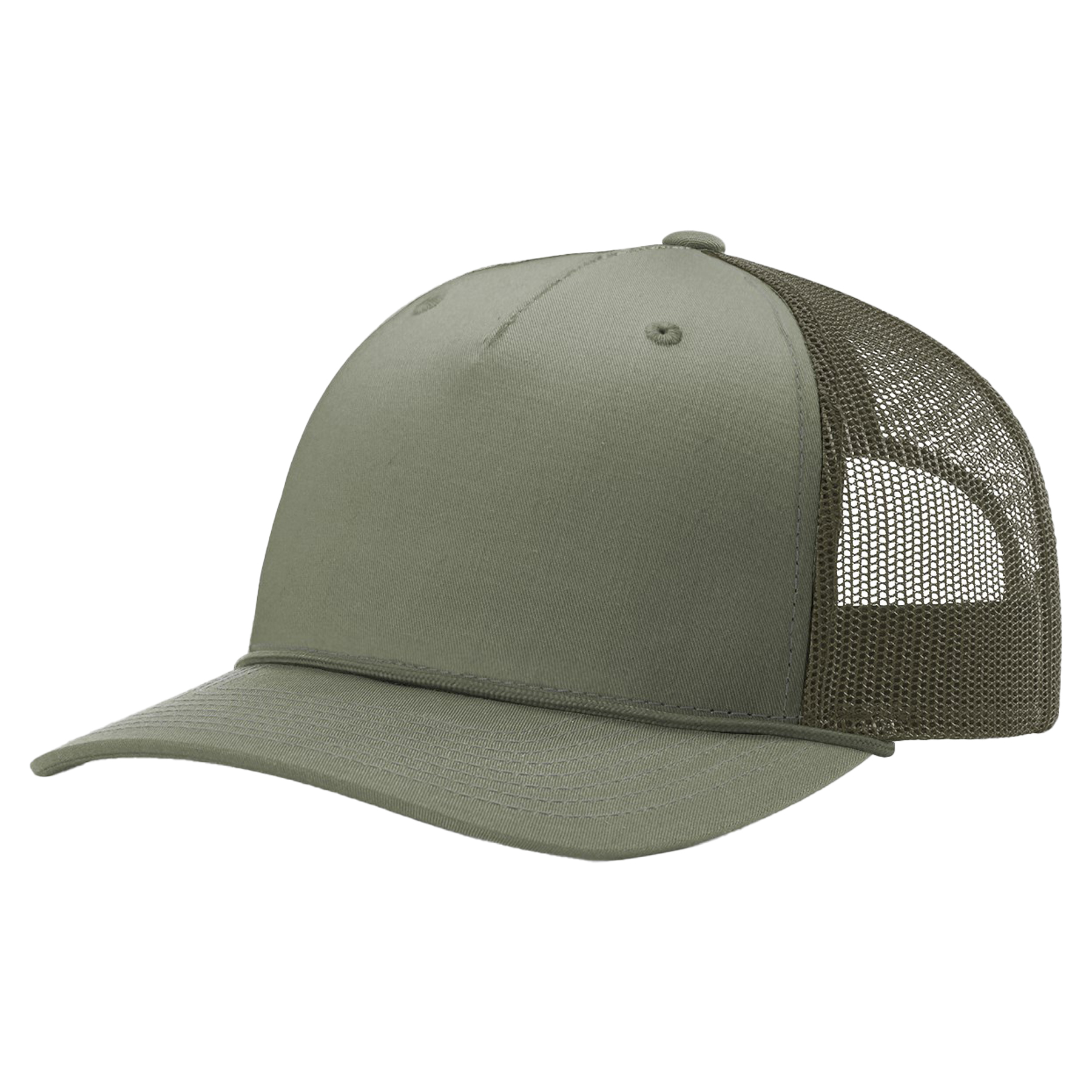 Richardson 112FPR 5-Panel Trucker Hat with Rope w/Leatherette Adhesive Patches or Embroidery 34