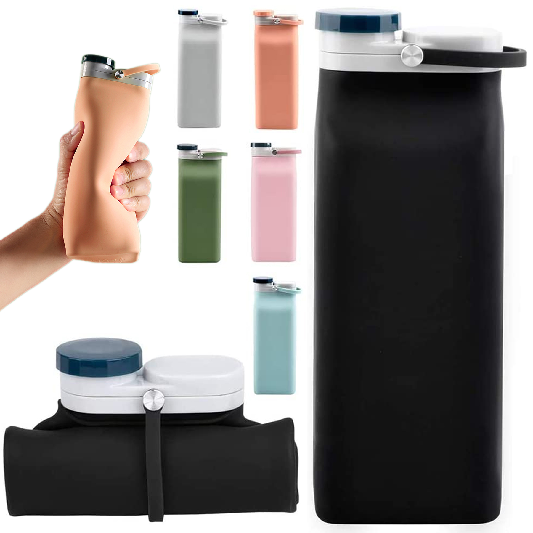Collapsible Water Bottle BPA Free - 20oz 2