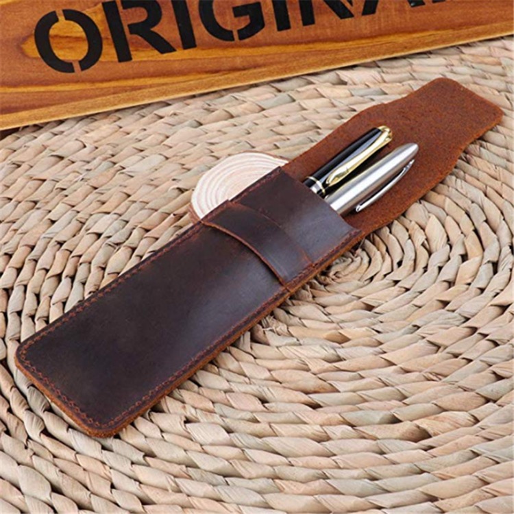 Retro style leather pen bag 2