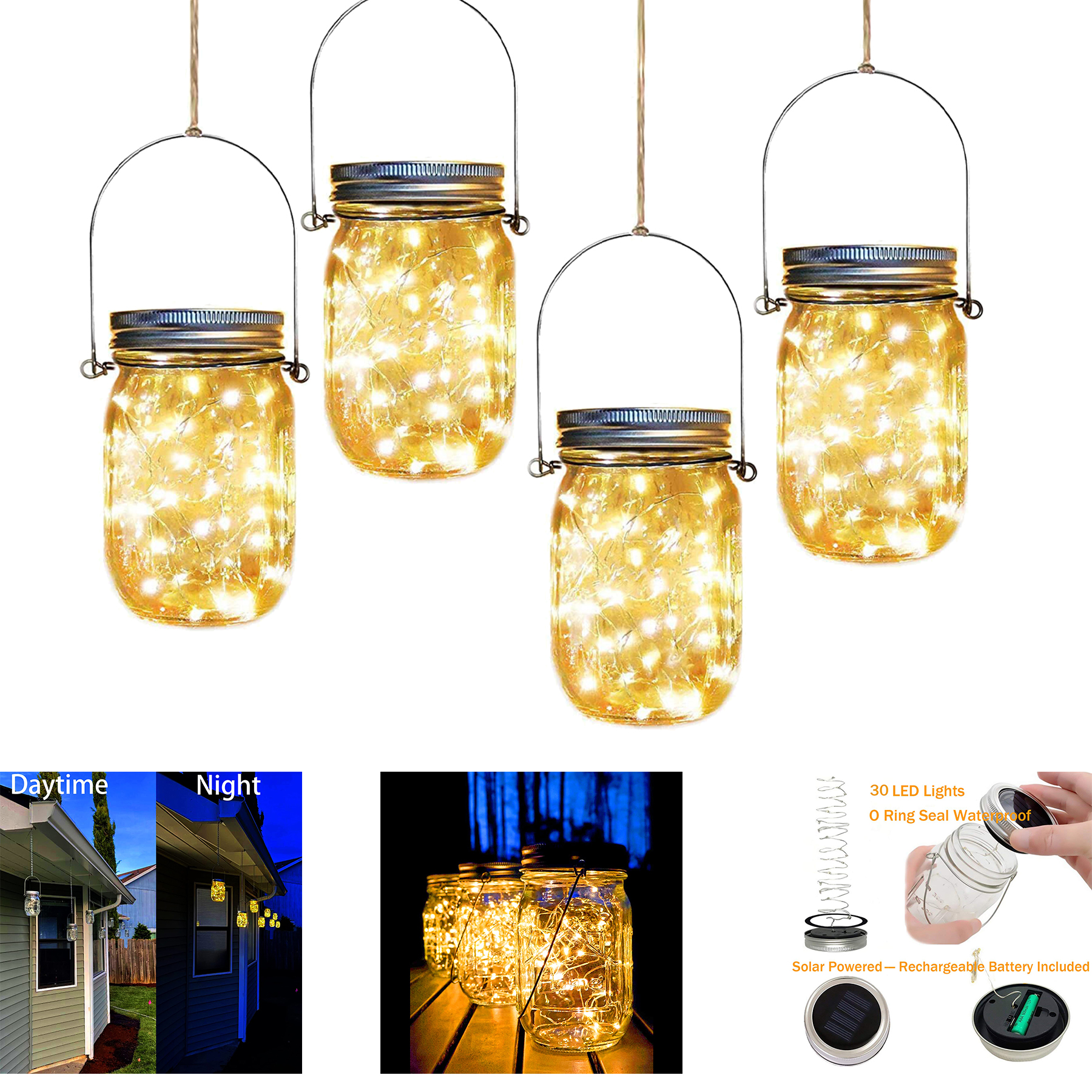 Starry Fairy String Hanging Jar Lights