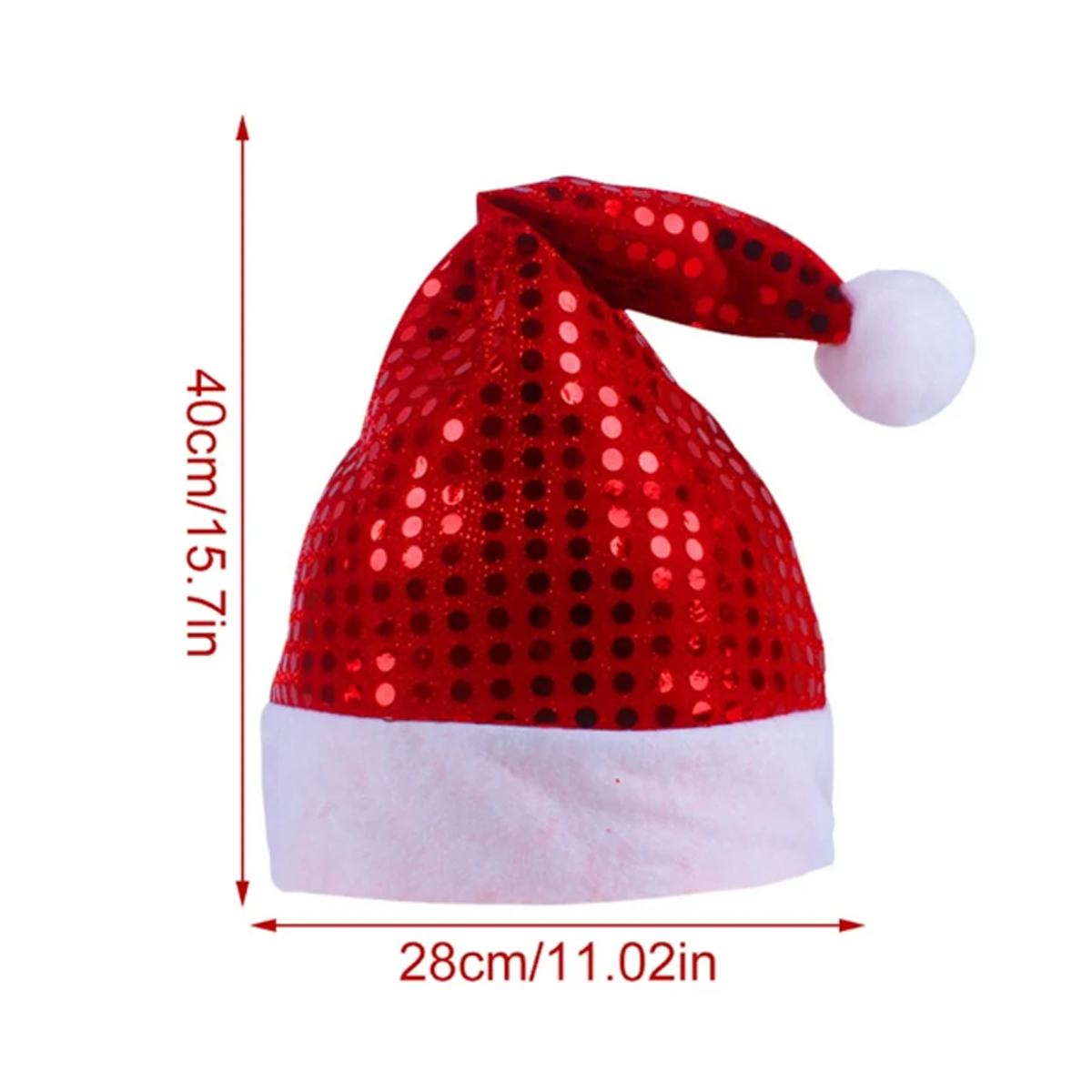 Sequin Christmas Santa Hat with Pom and Custom Logo Band 4