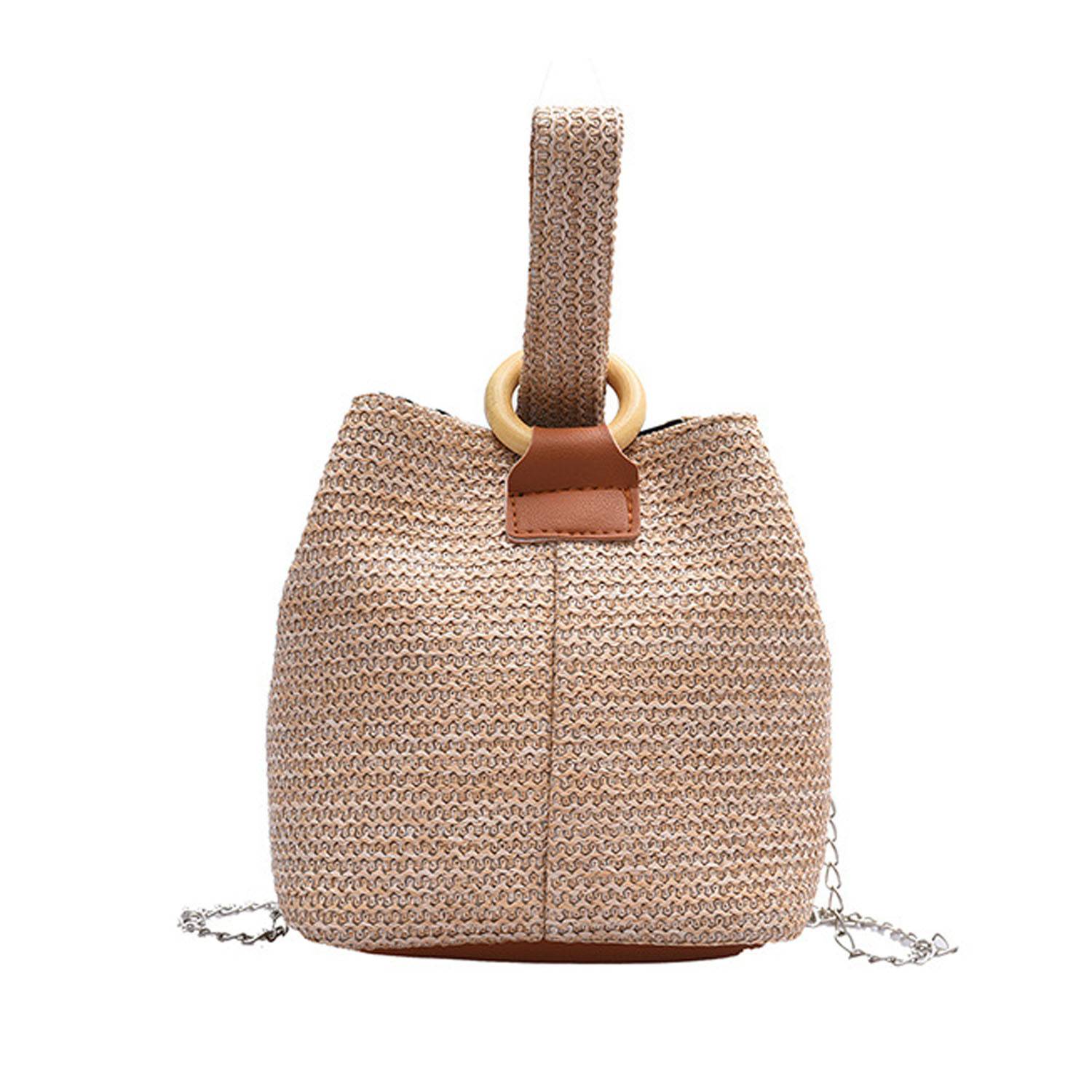 Womens Lightweight Chic Woven Straw Crossbody Bag 3