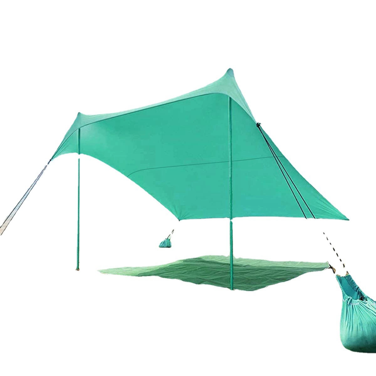 Family Beach Tent with 4 Aluminum Poles 4