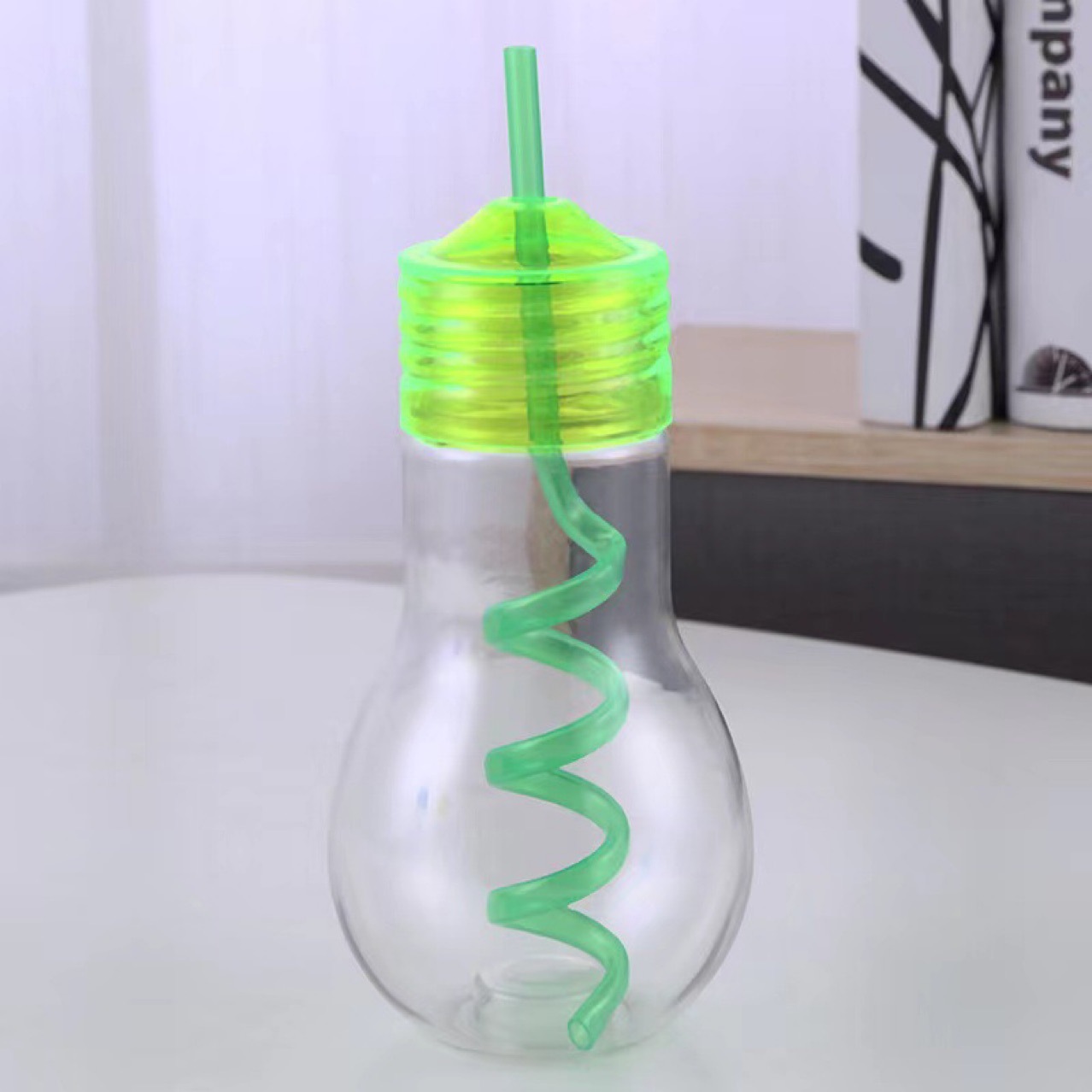 Light Bulb Cup With Straw 5