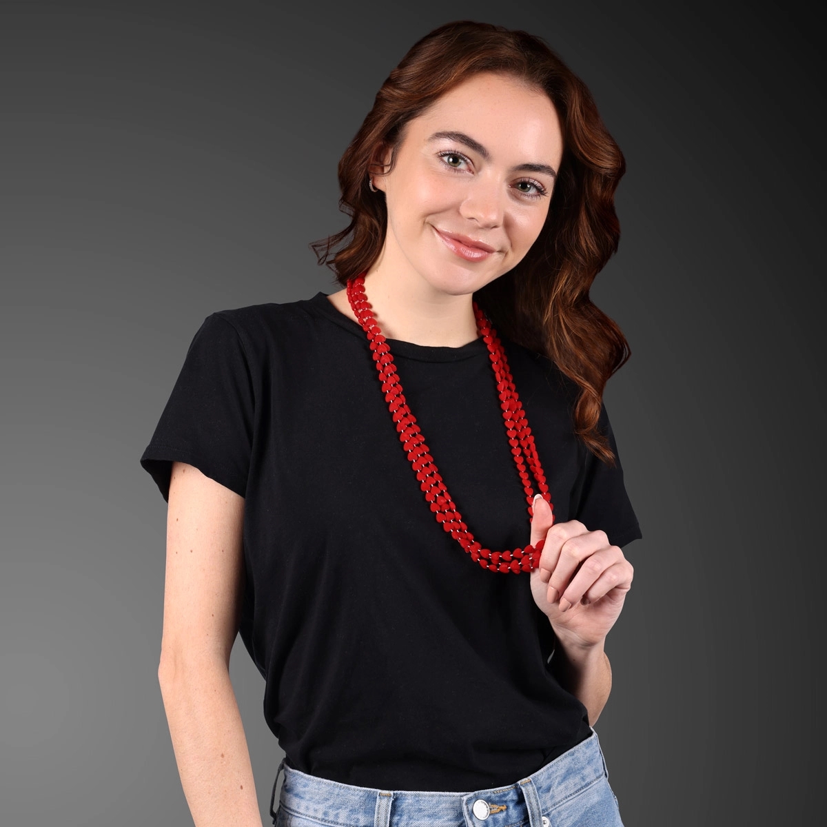 Red Heart Beads Value Necklace (Non-Light Up) 6