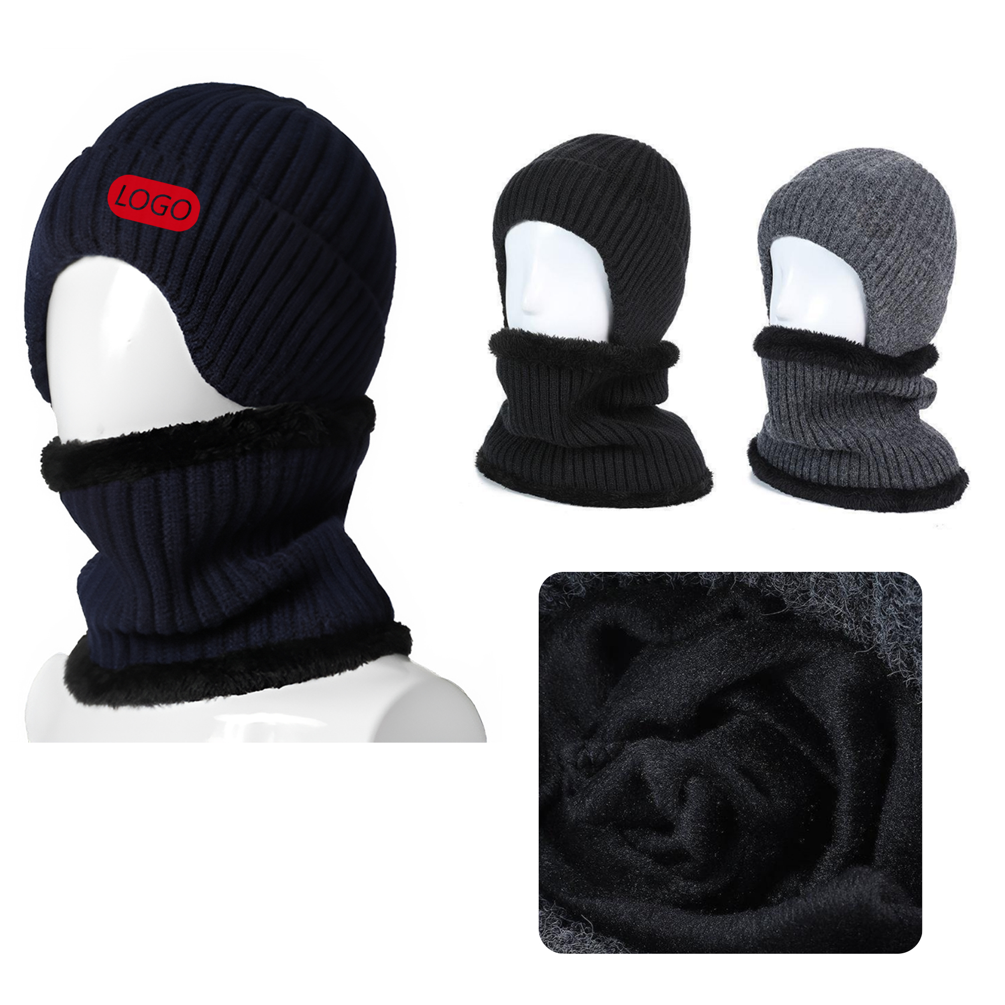 Stylish Winter Knitted Hat And Scarf Set 2