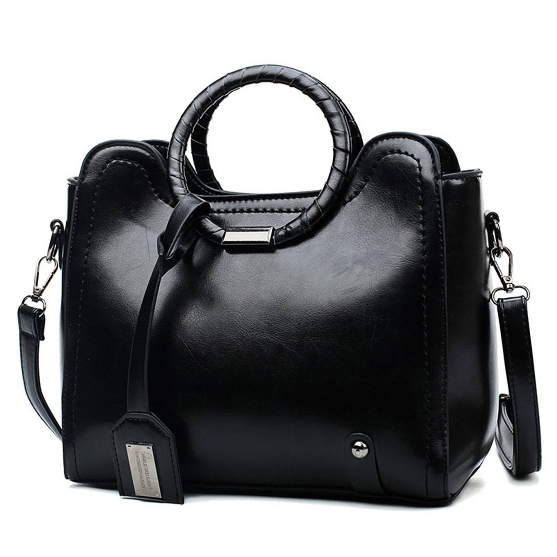 PU woven tote bag handbag for women With a round bracelet 5