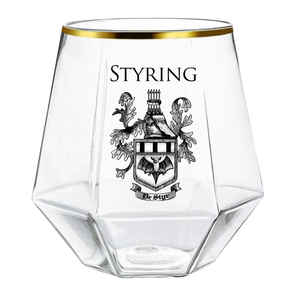 10.5oz. Gold Rimmed Diamond Wine Glass 4