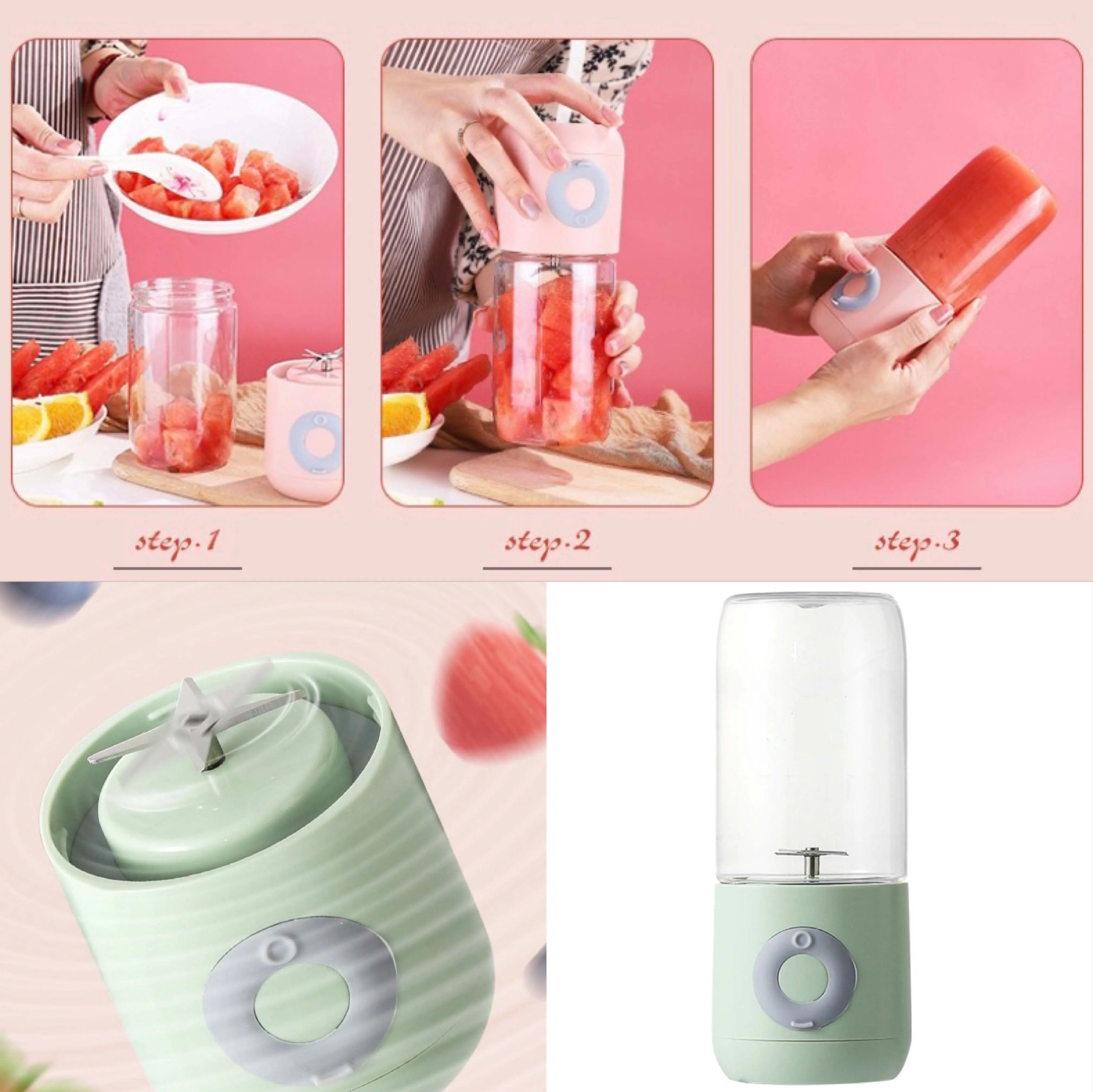 USB Rechargeable Smoothie Juicer Blender 3