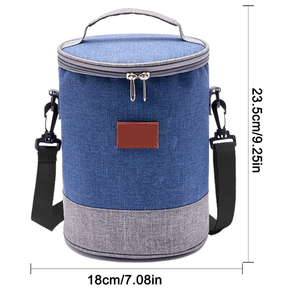 Cylindrical Insulated Waterproof Large Portable Lunch Bag 5